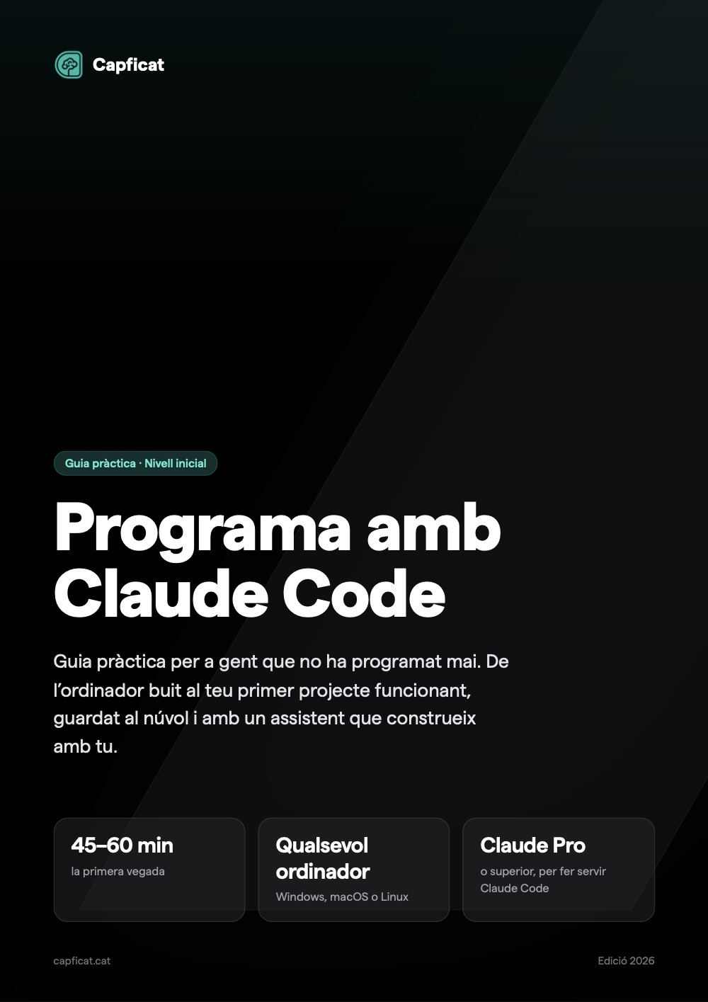 Portada de la guia «Programa amb Claude Code» de Capficat